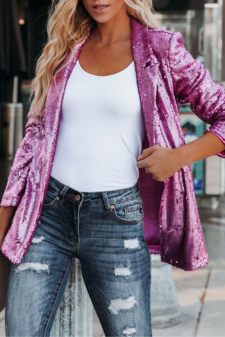 Stilla | Blazer Uni Med Lange Ærmer Og Pailletter