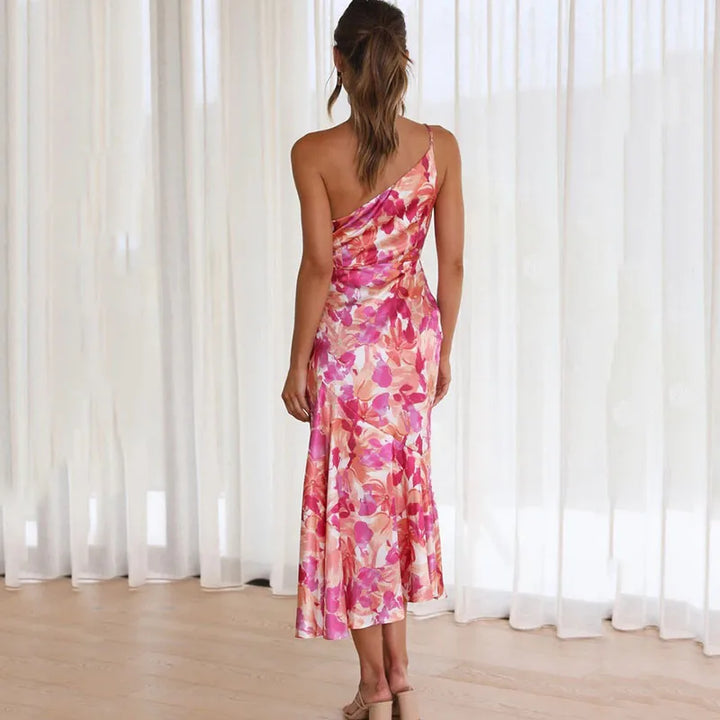 Stilla | Asymmetrisk Blomster Midikjole