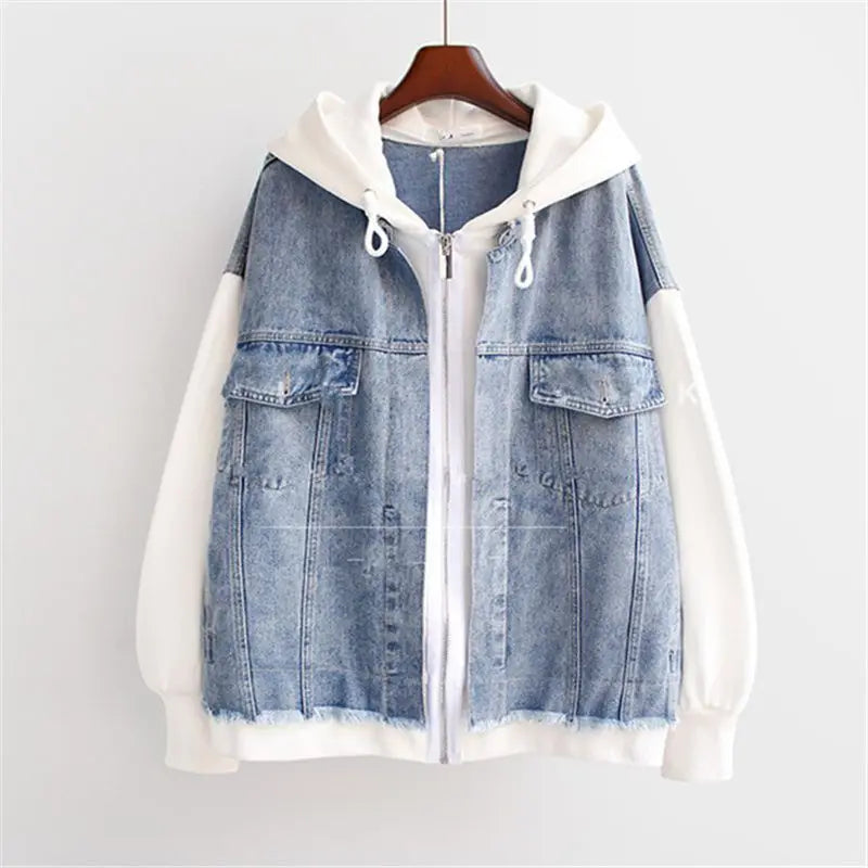 Stilla | Jeans Sweatshirt Med Hætte Til Kvinder