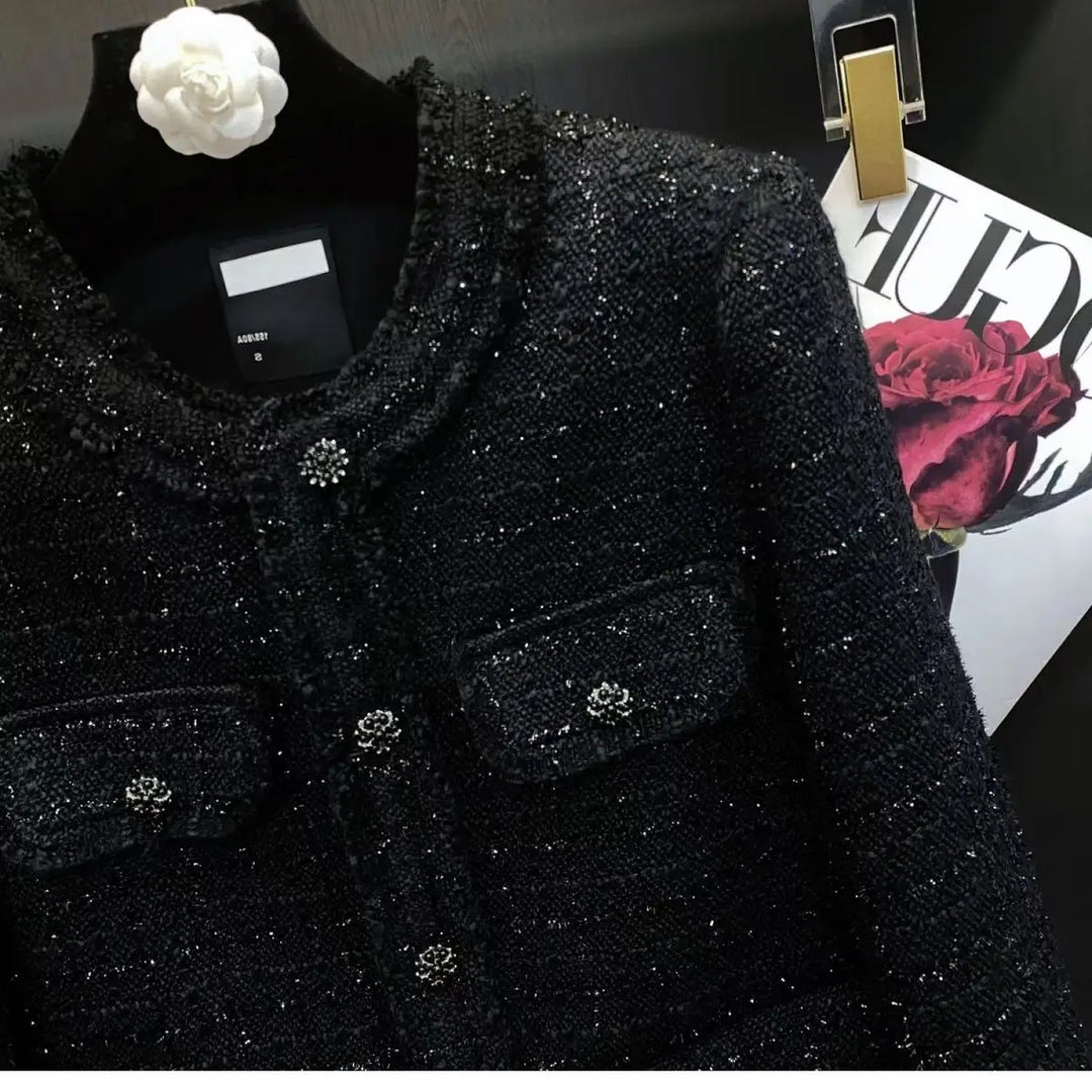 Stilla | Jakke i Sort Tweed