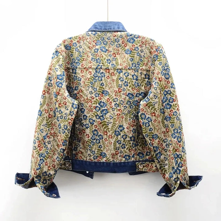 Stilla | Vintages Broderet Jeansjakke Af Jacquard Til Damer