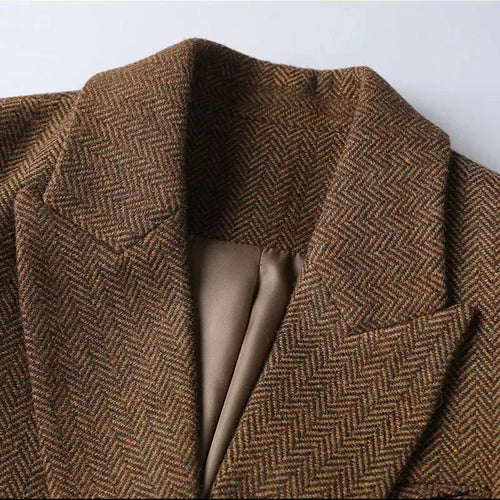 Stilla | Luksuriøs, Taljeret Frakke I Tweed
