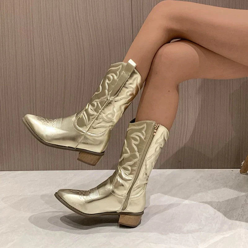 Stilla | Stilfulde Metallic Chic Støvler