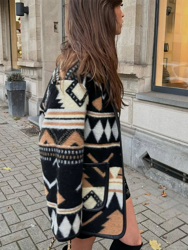 Stilla | Damejakke med kunstnerisk mønster