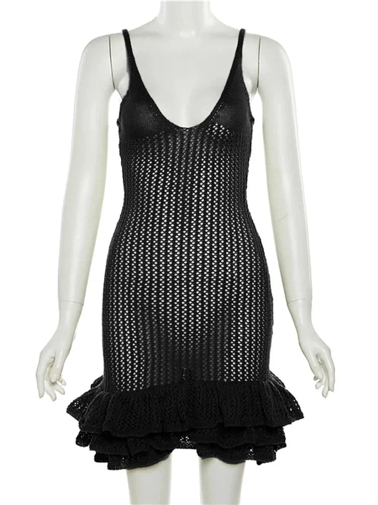 Stilla | Strikket Ruffle Bodycon Kjole