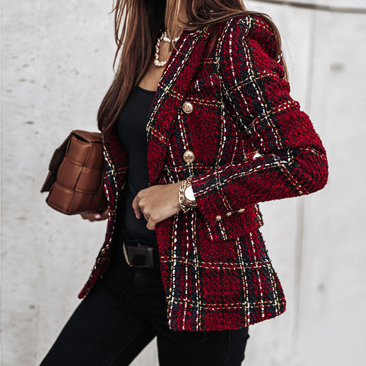 Stilla | Elegant Blazer Med Rudemønster