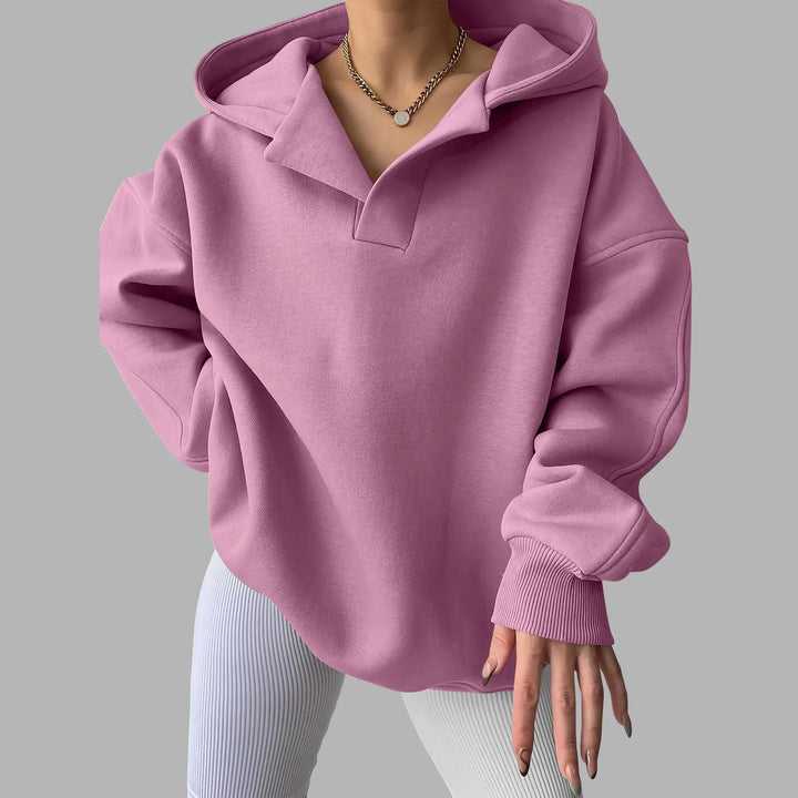 Stilla | Casual Oversized V Udsnit Hættetrøje