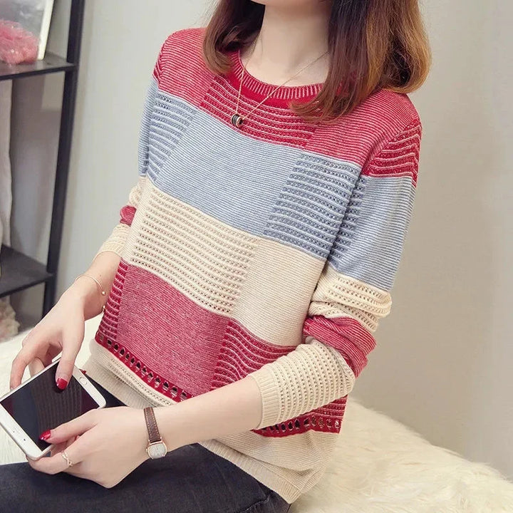 Stilla | Stribet, Loose Strikpullover