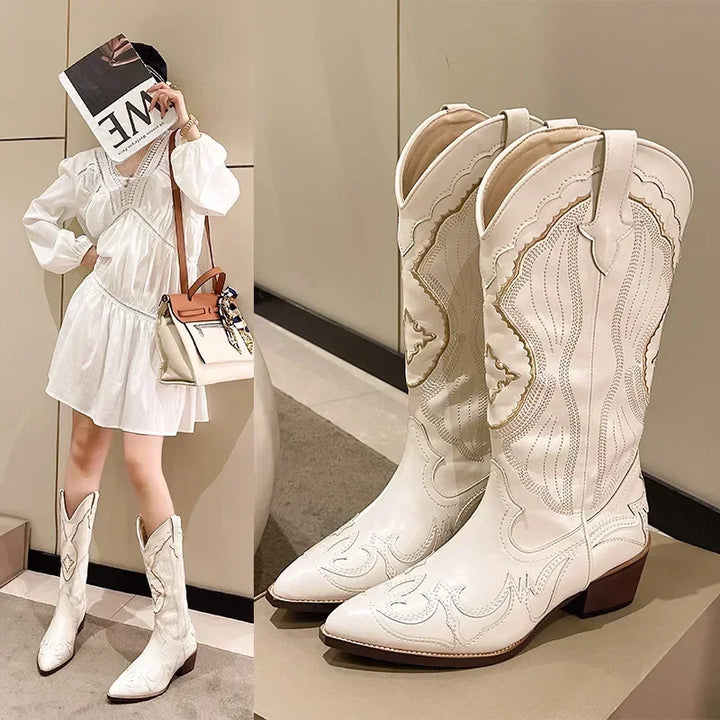 Stilla | Broderede Cowboy Støvler