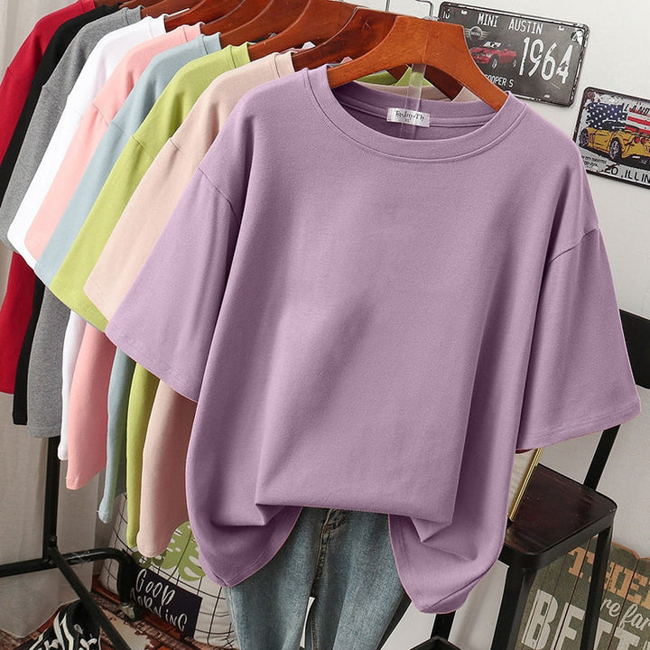 Stilla | Kælentisk Bomulds Basic: Plus Size T-shirt Til Damer
