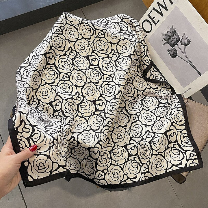 Stilla | 100% Silke Firkantet Pink Sort Og Hvid Kvinder