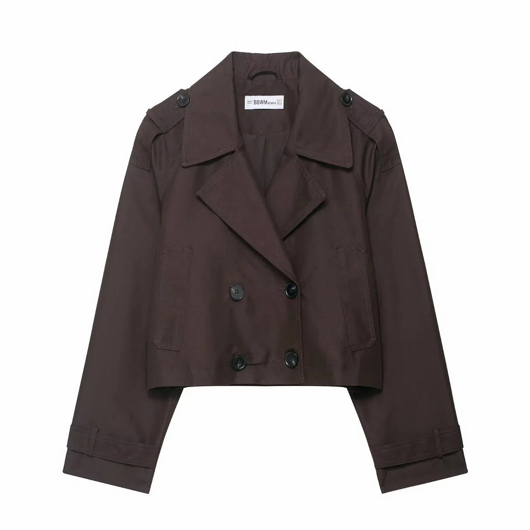 Stilla | Trenchcoat Dame - Dobbelt Rækket Design med Funktionelle Lommer