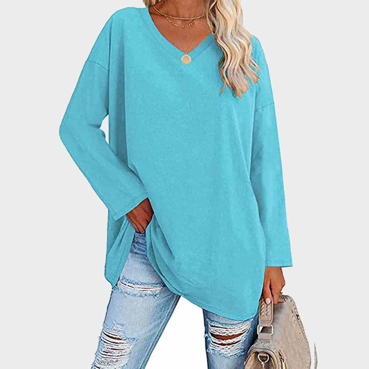 Stilla | Elegant Bluse med Lange Ærmer og V-hals