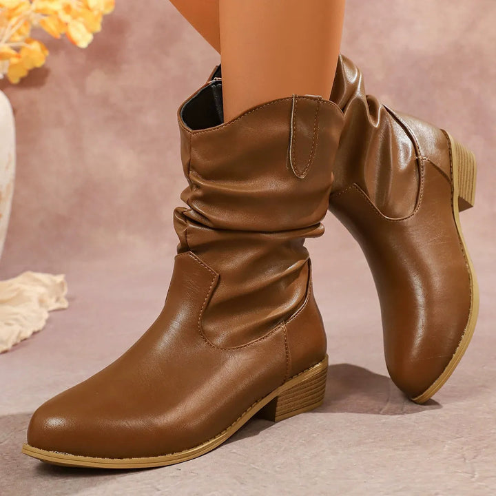 Stilla | Slouch Mid-Calf-Støvler til kvinder – Smart & Komfortabel Stil
