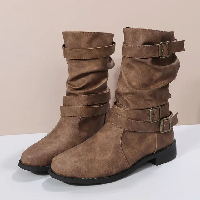 Stilla | Slouch Mid-Calf-Støvler til damer – Uformelt chic & komfortabelt