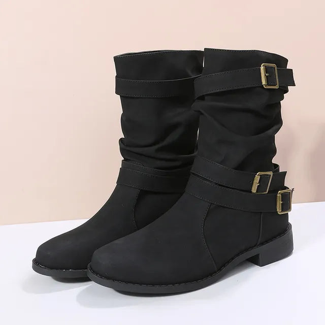 Stilla | Slouch Mid-Calf-Støvler til damer – Uformelt chic & komfortabelt