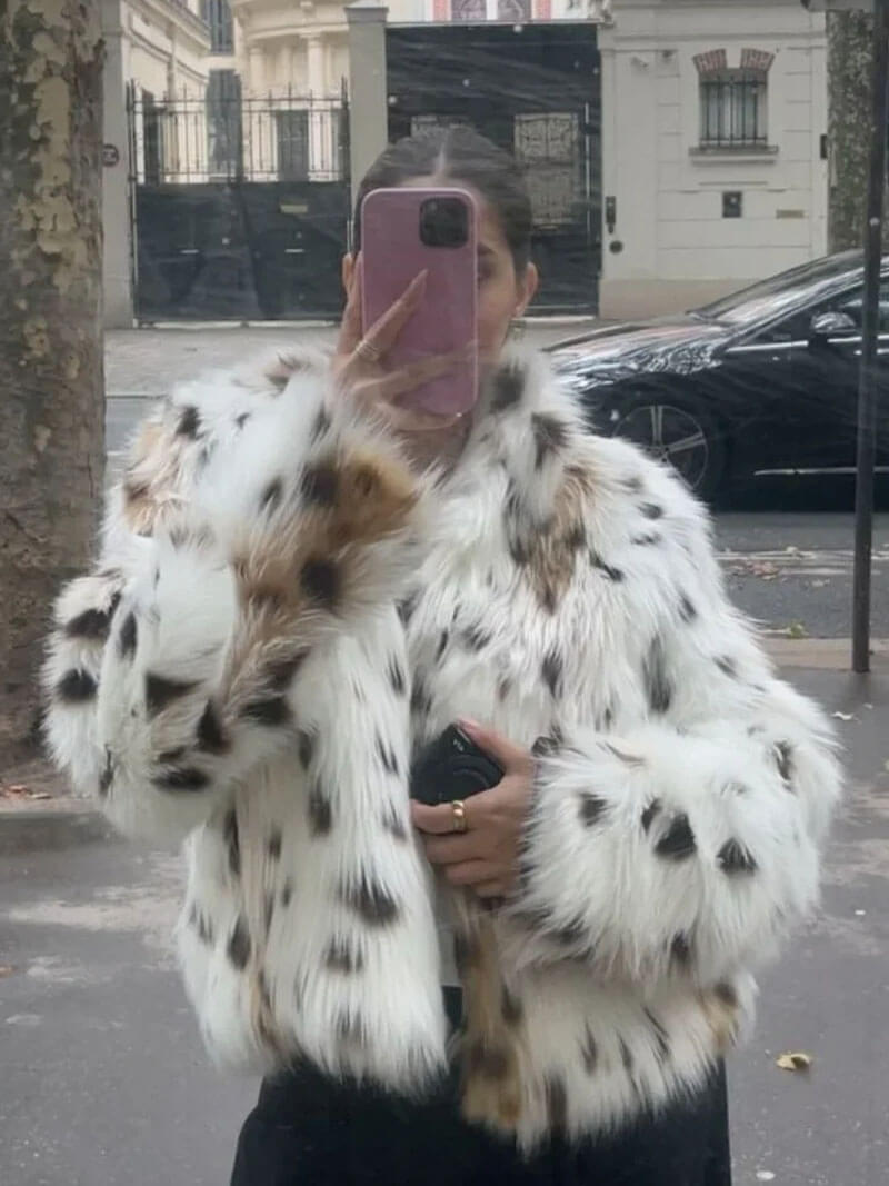 Stilla | Leopardmønster Pelsjakke