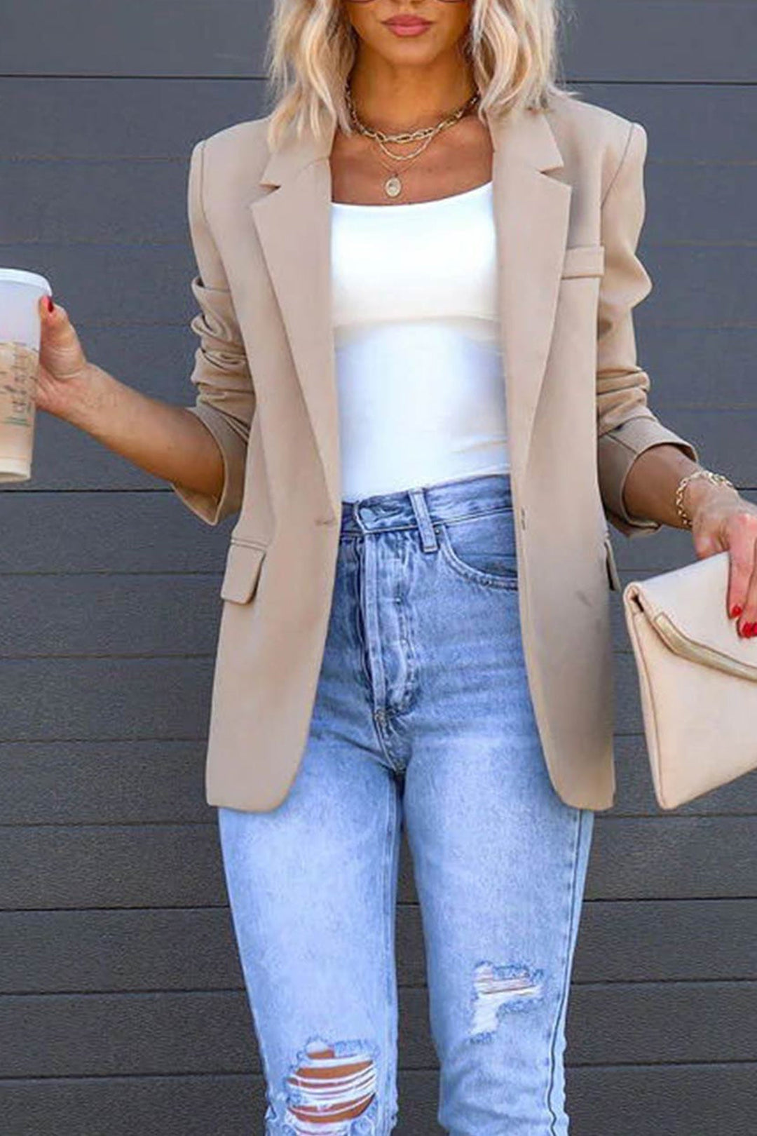 Stilla | Blazer Mellemlang Uni Med Bagindsnit
