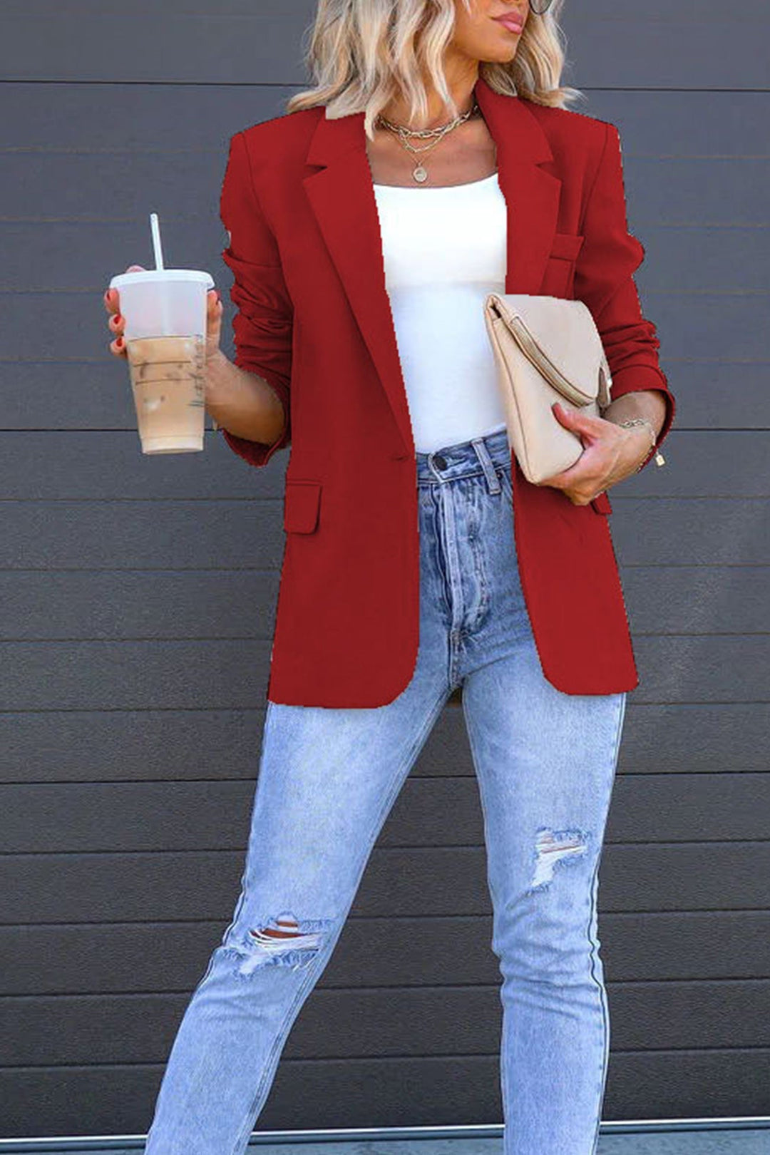 Stilla | Blazer Mellemlang Uni Med Bagindsnit