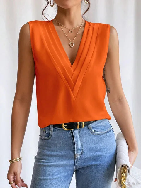 Stilla | Bluse Elegante Ærmeløs Bluse