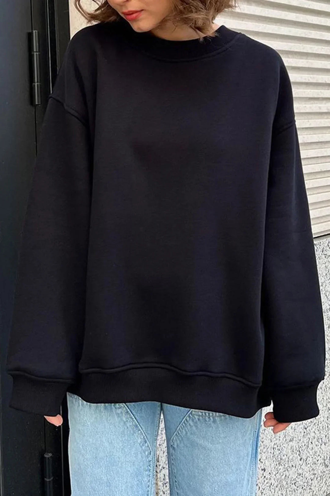 Stilla | Oversize-Sweatshirt med Rund Halsudskæring