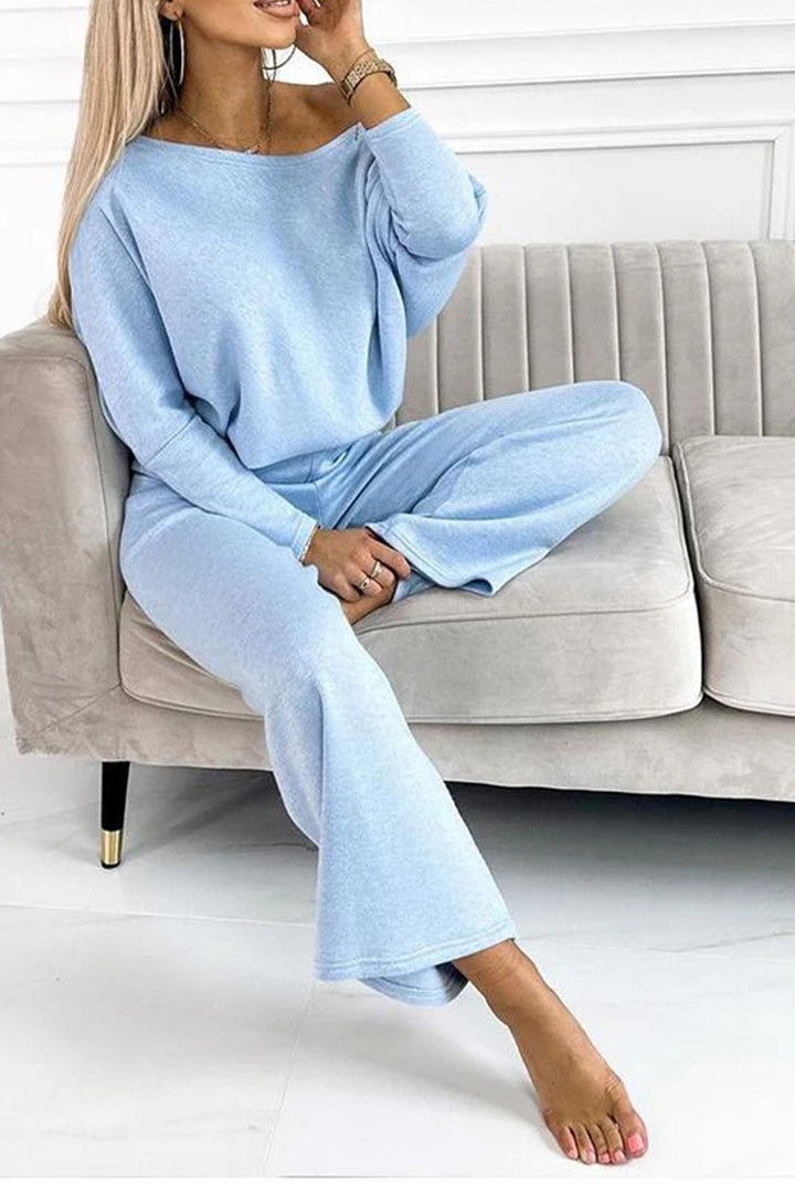 Stilla | Ensemble Pullover Uni og Bukser Med Nedhængte Skuldre