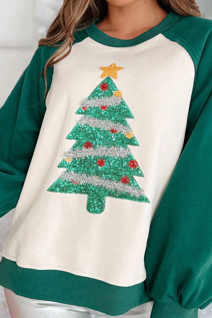 Stilla | Sweatshirt Jul Træ Med Indvævede Pailletter