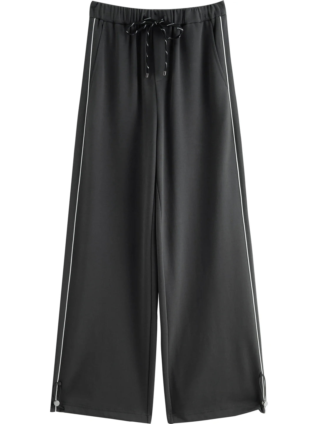 Stilla | Dame Outfit med Kontrastfarvet Cropped Jakke og Behagelige Bukser