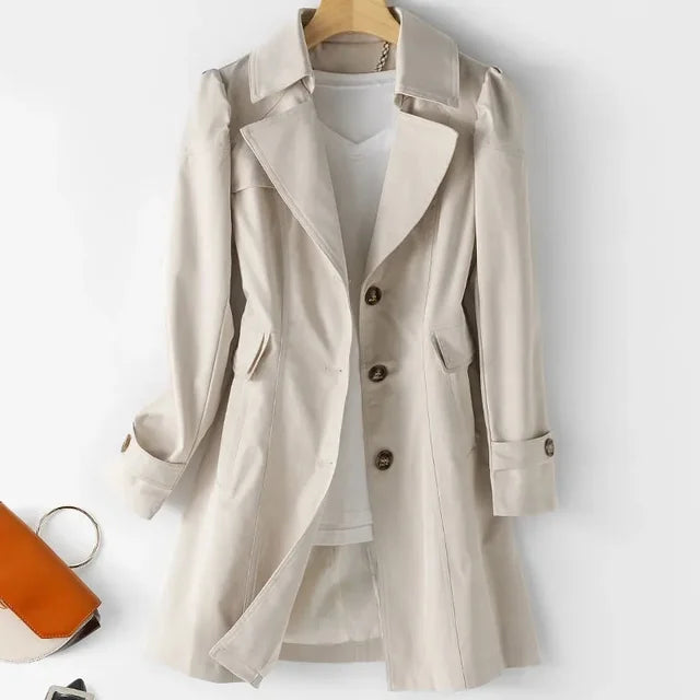 Stilla | Trenchcoat med Enkel Knapliste