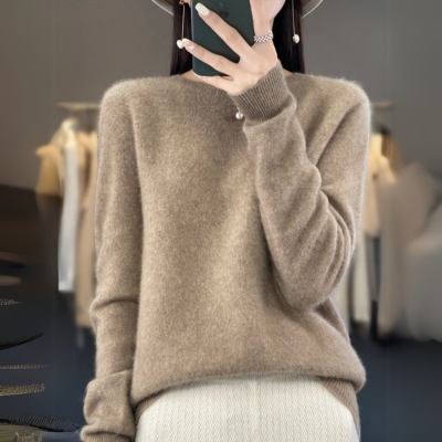 Stilla | Komfortabel Blå Cashmere Trøje Med Rund Halsudskæring Lavet Af Uld