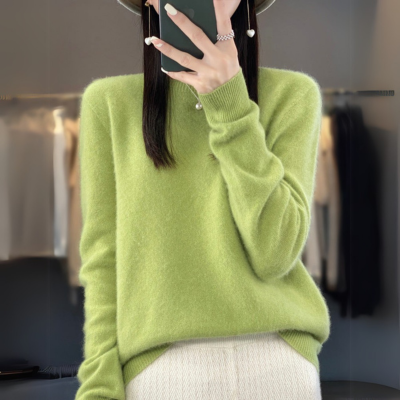 Stilla | Komfortabel Blå Cashmere Trøje Med Rund Halsudskæring Lavet Af Uld