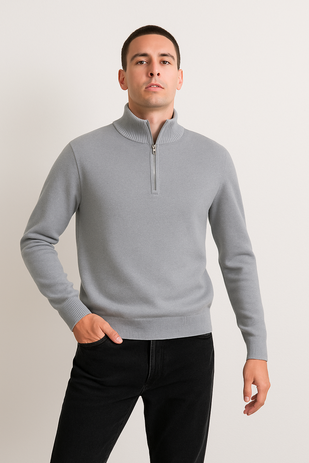 Stilla | Herres Halv-Zip og Høj Krave