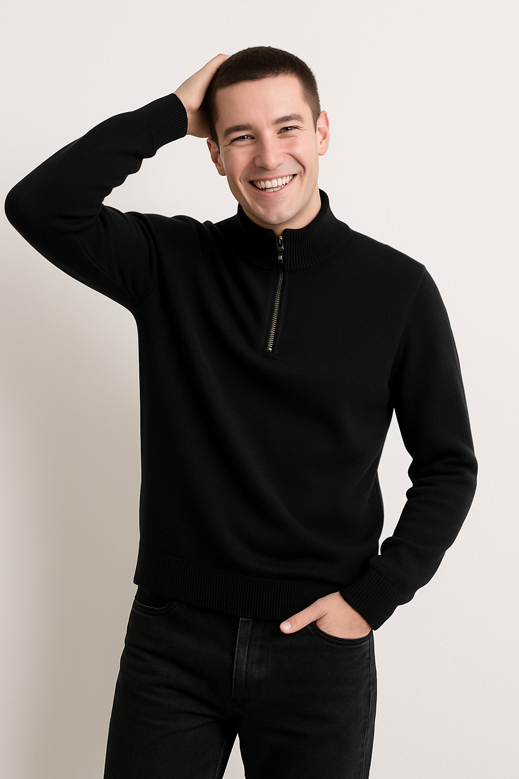Stilla | Herres Halv-Zip og Høj Krave