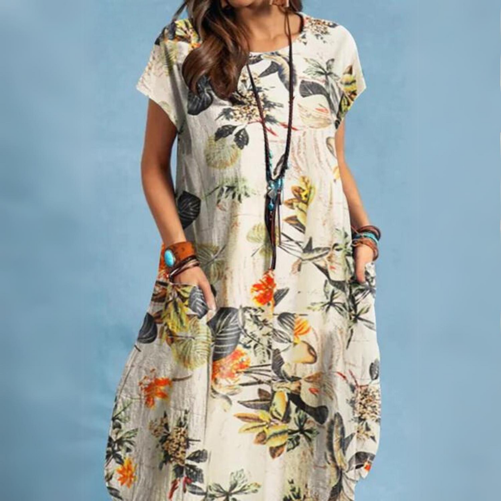 Stilla | Elegante Sommerkjole Med Rund U Hals