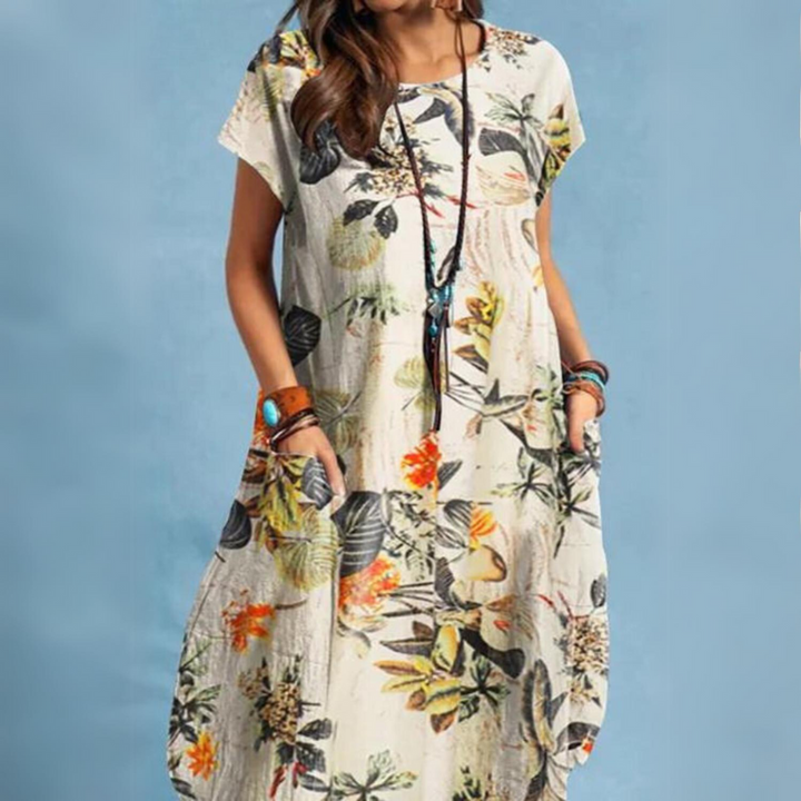 Stilla | Elegante Sommerkjole Med Rund U Hals