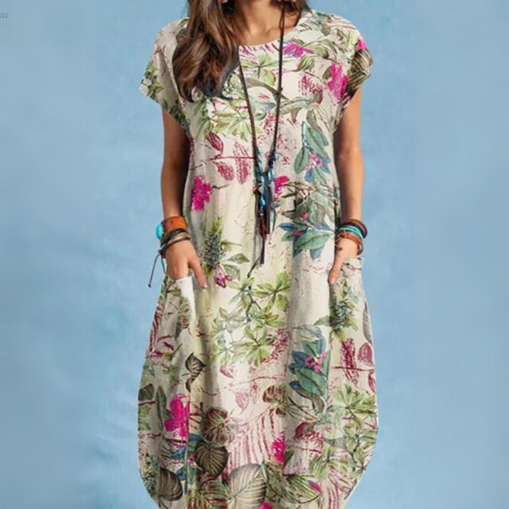 Stilla | Elegante Sommerkjole Med Rund U Hals
