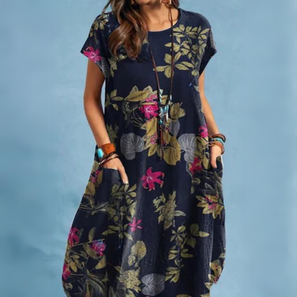 Stilla | Elegante Sommerkjole Med Rund U Hals