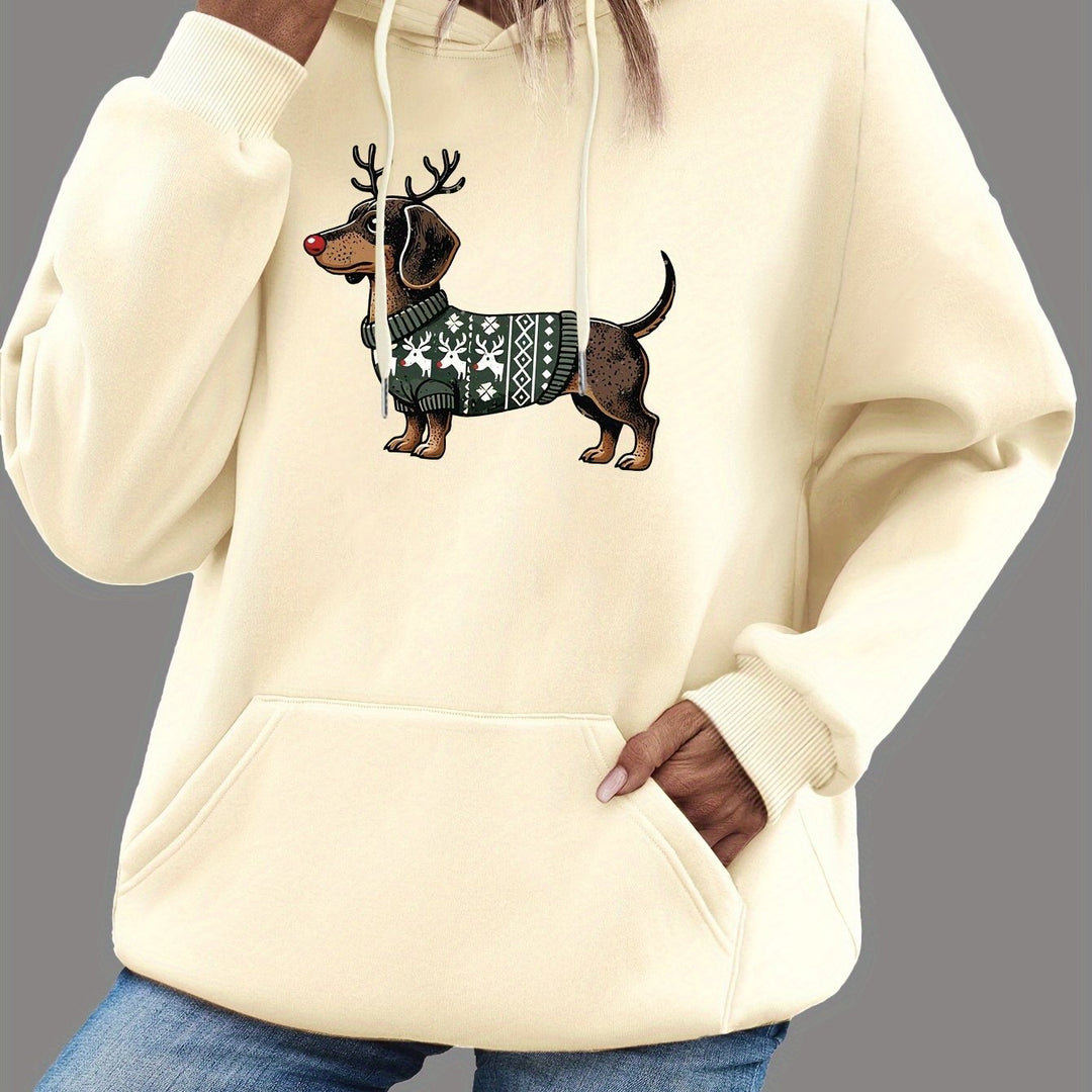 Stilla | Dachshund Print Hoodie til Damer