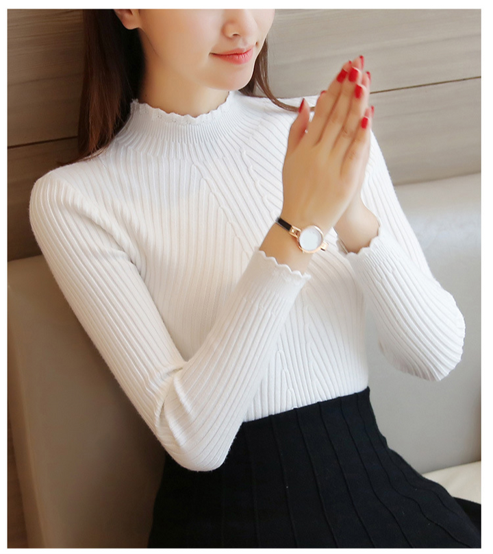 Stilla | Stilfuld Rippet Rullekrave Sweater