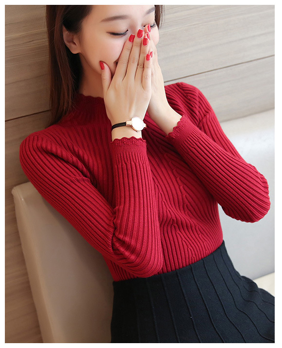 Stilla | Stilfuld Ribbet Rullekrave Sweater