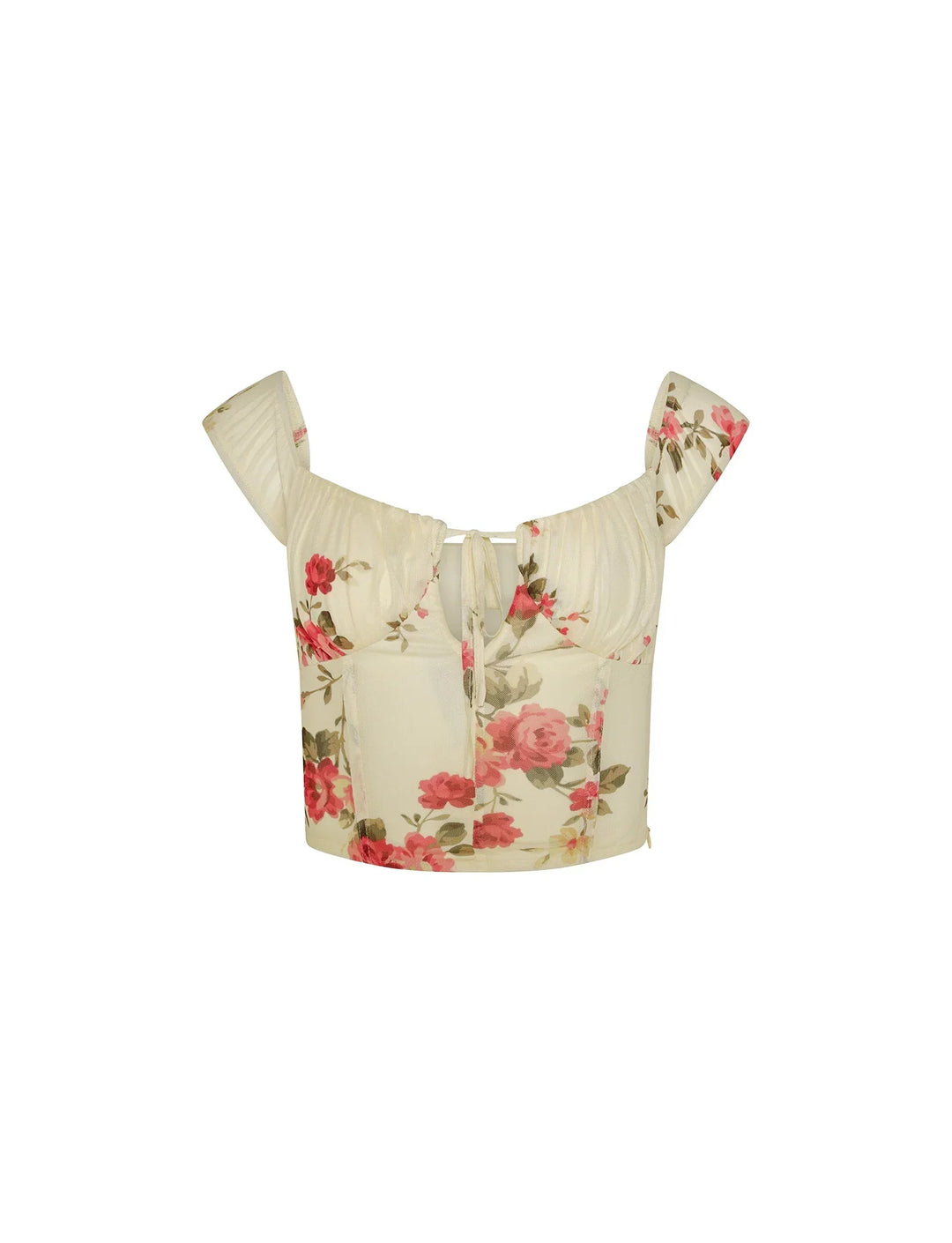 Stilla | Ærmeløs Crop Blomstret Top Med Slå Mini Nederdel