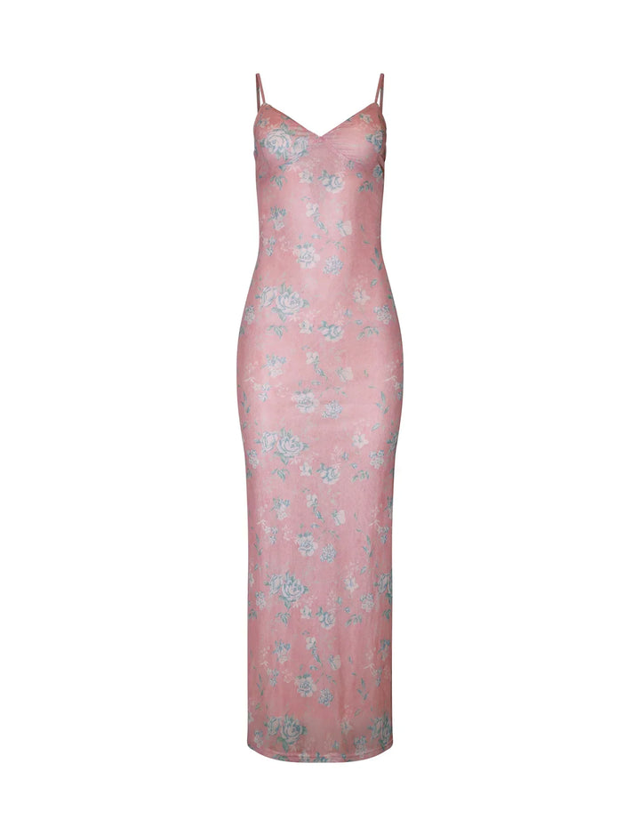 Stilla | Pink Blomstret Blondekjole