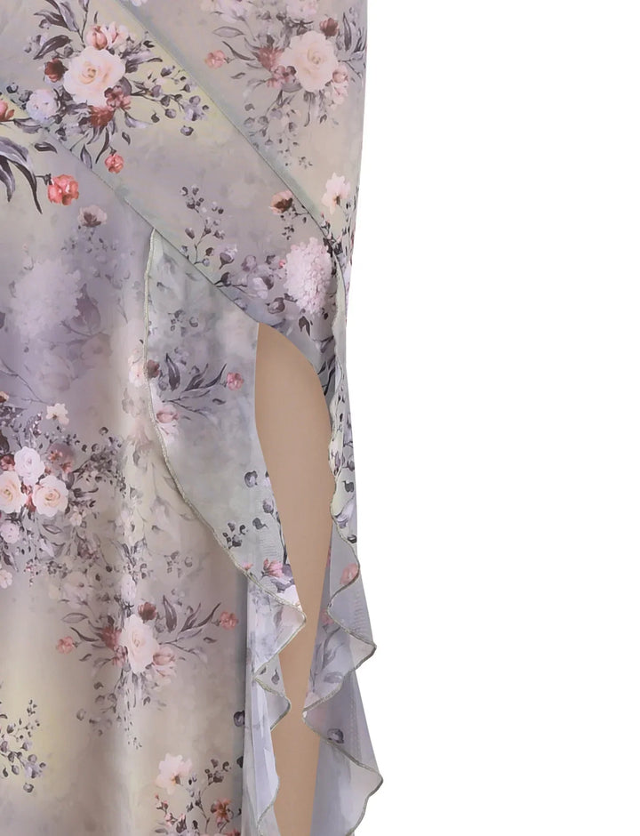 Stilla | Blomstret Lilla Maxikjole