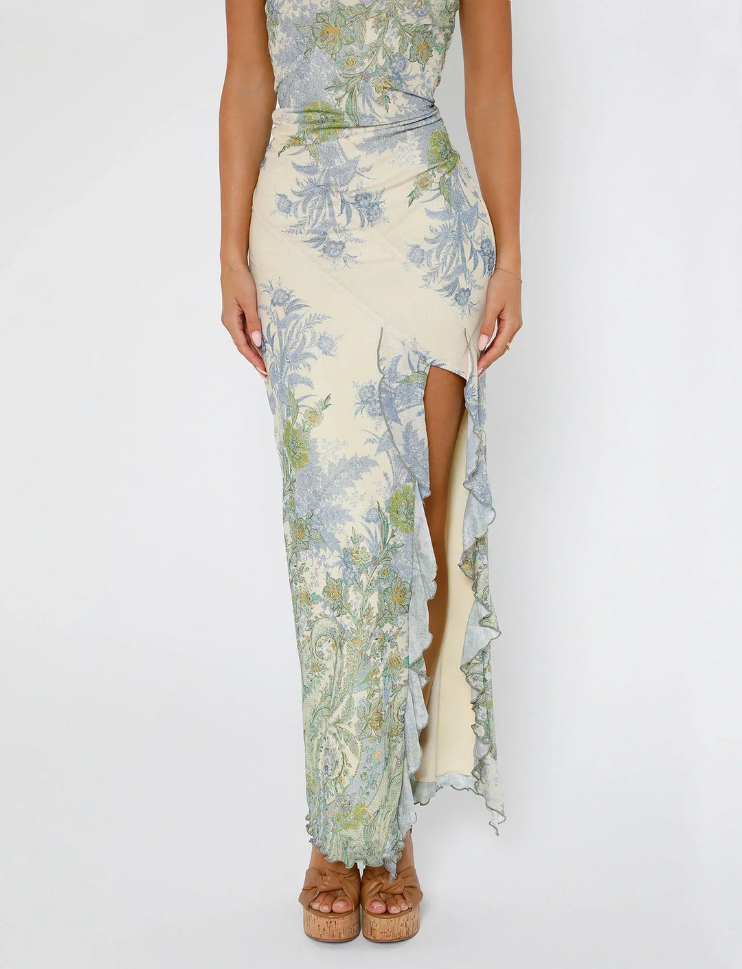 Stilla | Hvid Maxikjole Med Blomsterprint