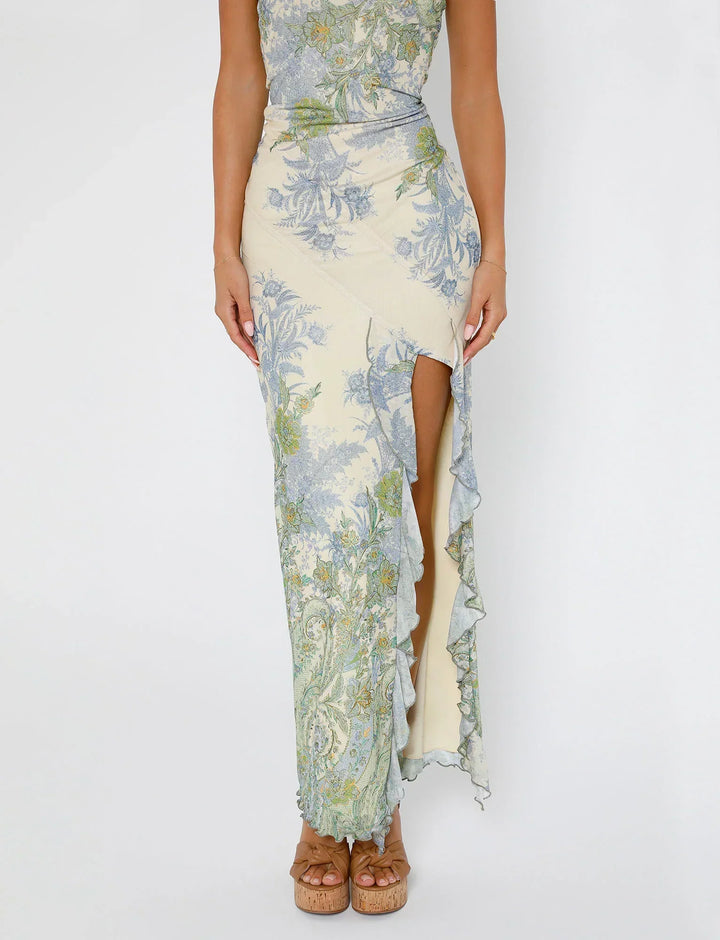 Stilla | Hvid Maxikjole Med Blomsterprint