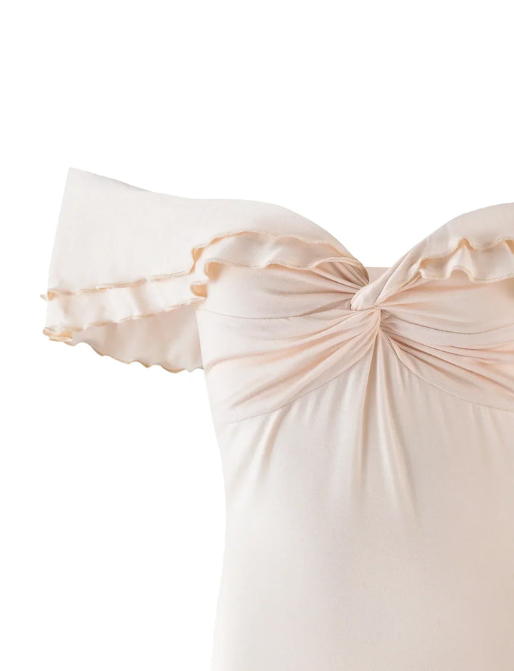Stilla | Tekstureret Twist Top Med Maxi Nederdel