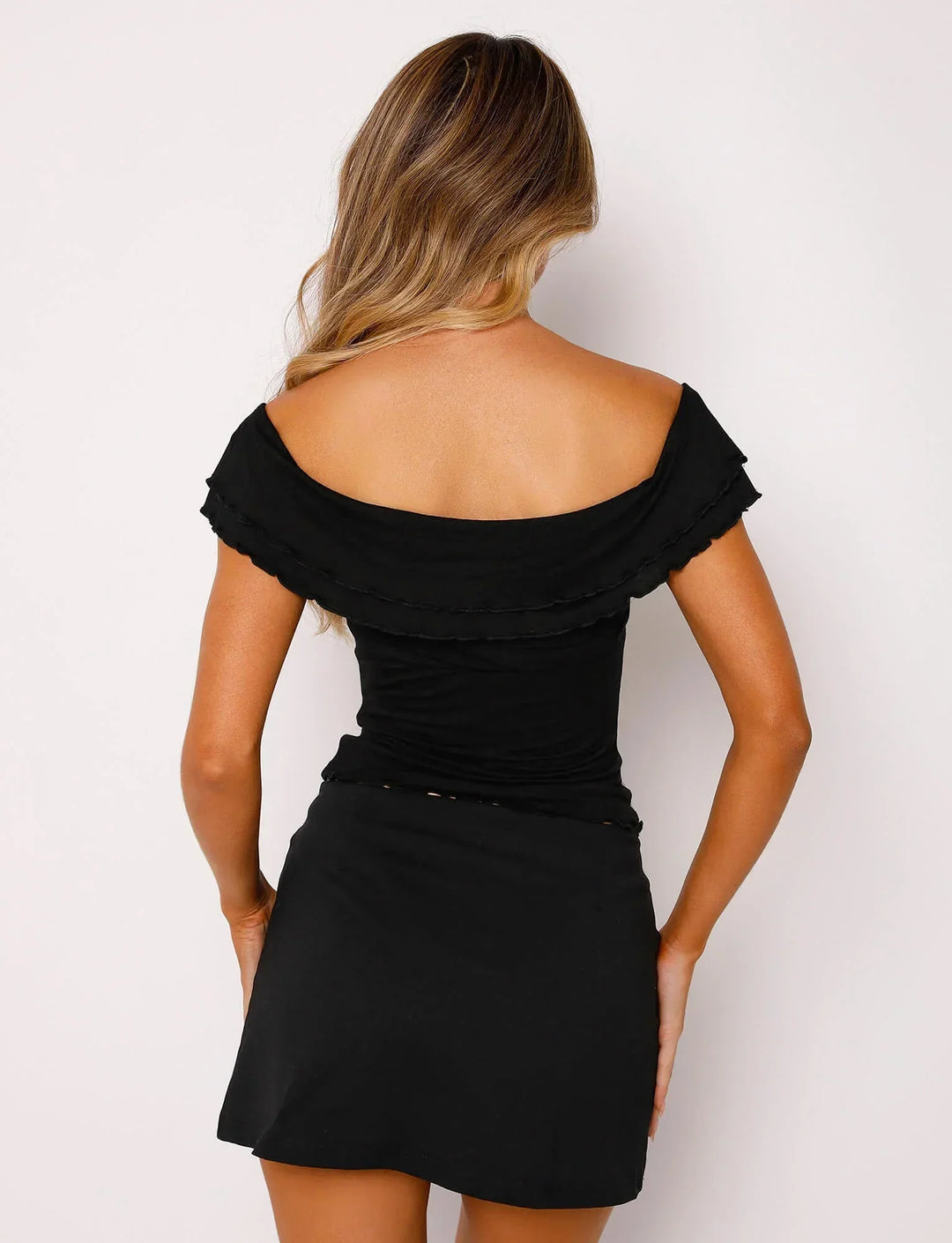 Stilla | Tekstureret Twist Top Med Maxi Nederdel