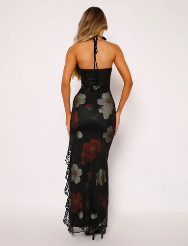 Stilla | Rosa Sort Maxi Kjole