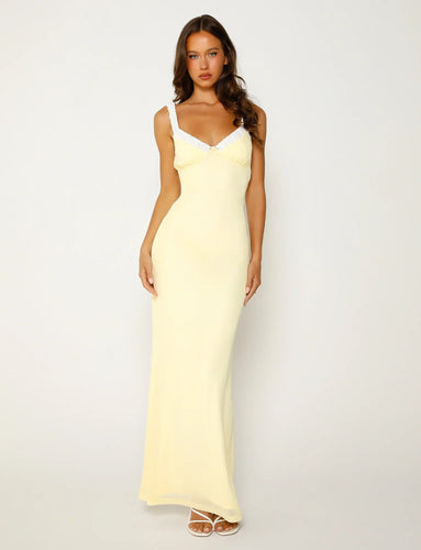 Stilla | Citrongul Elegante Kjole