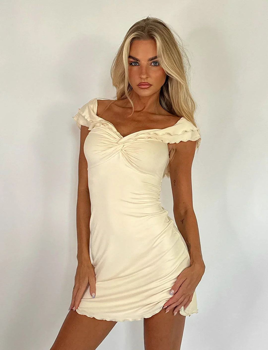 Stilla | Snoet Beige Minikjole